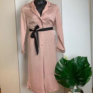 Forever 21 Blush Satin Jumpsuit with Belt